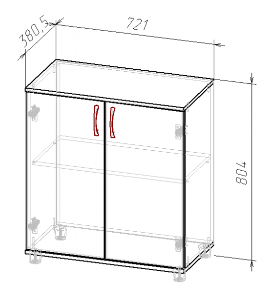Схема Тумбы двух дверной серии 720х380